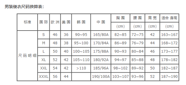 xl适合多高的人穿体重多少穿